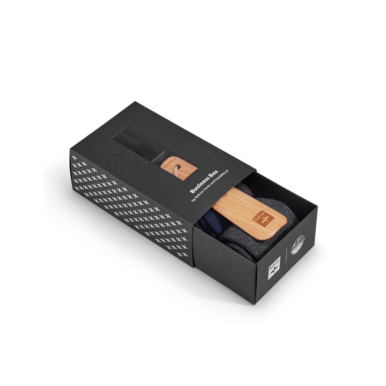Rohner Socks Business Box & Schuhlöffel 3er Pack 10-0644/099/39-40